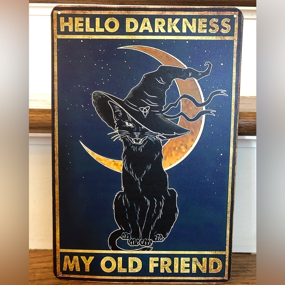 Black Cat and Moon Halloween Wall Decor